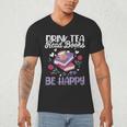 Drink Tea Read Books Be Happy Book Lover Reading Men's V-Neck T-Shirt Drink Tea Read Books Be Happy Book Lover Reading Men's V-Neck T-Shirt