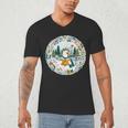 Duck Wilderness Book Reading Illustration Floral Men's V-Neck T-Shirt Duck Wilderness Book Reading Illustration Floral Men's V-Neck T-Shirt