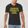 Dungeon Crawler Carl Yellow Text Logo LitRPG Series Book Men's V-Neck T-Shirt Dungeon Crawler Carl Yellow Text Logo LitRPG Series Book Men's V-Neck T-Shirt