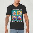 Eagle Love Reading And Eagles Child Book Lover Men's V-Neck T-Shirt Eagle Love Reading And Eagles Child Book Lover Men's V-Neck T-Shirt