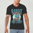 Easily Distracted By Books And Dragons Nerds Men's V-Neck T-Shirt