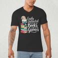Easily Distracted By Books And Gnomes Men's V-Neck T-Shirt Easily Distracted By Books And Gnomes Men's V-Neck T-Shirt