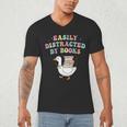 Easily Distracted By Books Silly-Goose Bookish Library Read Men's V-Neck T-Shirt Easily Distracted By Books Silly-Goose Bookish Library Read Men's V-Neck T-Shirt