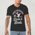 Easily Distracted By Dance And Books Ballet Fun Men's V-Neck T-Shirt