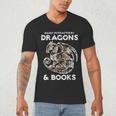 Easily Distracted By Dragons Books Bookworm Women Men Kids Men's V-Neck T-Shirt Easily Distracted By Dragons Books Bookworm Women Men Kids Men's V-Neck T-Shirt