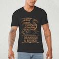 Easily Distracted By Dragons And Books Library Dragon Lover Men's V-Neck T-Shirt Easily Distracted By Dragons And Books Library Dragon Lover Men's V-Neck T-Shirt