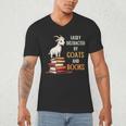 Easily Distracted By Goats And Books Goats And Book Reading Men's V-Neck T-Shirt Easily Distracted By Goats And Books Goats And Book Reading Men's V-Neck T-Shirt
