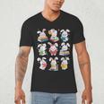 Easter Teacher Cute Bunny Reding Books Librarian Bookworm Men's V-Neck T-Shirt Easter Teacher Cute Bunny Reding Books Librarian Bookworm Men's V-Neck T-Shirt