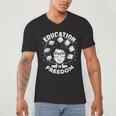 Education Is Freedom History Books African Pride Women Men's V-Neck T-Shirt Education Is Freedom History Books African Pride Women Men's V-Neck T-Shirt
