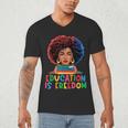 Education Is Freedom History Girl Women Book Lover Men's V-Neck T-Shirt Education Is Freedom History Girl Women Book Lover Men's V-Neck T-Shirt
