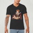 Elizabeth I Reading A Book Men's V-Neck T-Shirt Elizabeth I Reading A Book Men's V-Neck T-Shirt