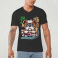 English Bulldog Reading a Book Dog Men's V-Neck T-Shirt