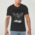 F-Caw-F Crow Book Lovers Vintage Bookish Bird Men's V-Neck T-Shirt
