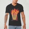 Flames And Lighter Costume For Matchbook Lovers Men's V-Neck T-Shirt