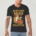 Floral Cow Reading Pun Just One More Chapter Cozy Book Lover Men's V-Neck T-Shirt Floral Cow Reading Pun Just One More Chapter Cozy Book Lover Men's V-Neck T-Shirt