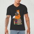 Fox Books Read Reading Librarian America Men Women Kids Men's V-Neck T-Shirt Fox Books Read Reading Librarian America Men Women Kids Men's V-Neck T-Shirt