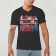 Freadom To Read Book Lover Reading Freedom Men's V-Neck T-Shirt