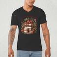 Fully Booked For Christmas Cozy Holiday Books Winter Reading Men's V-Neck T-Shirt