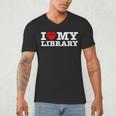 Fun I Love My Library Book Reader Bookworm Librarian Costume Men's V-Neck T-Shirt Fun I Love My Library Book Reader Bookworm Librarian Costume Men's V-Neck T-Shirt