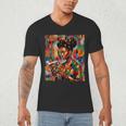 Geometric History Educated Women Reading Book Melanin Men's V-Neck T-Shirt