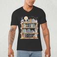 Ghost Book Reading Books Lover Teacher Happy Halloween Men's V-Neck T-Shirt Ghost Book Reading Books Lover Teacher Happy Halloween Men's V-Neck T-Shirt
