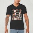 Ghost Christmas Reading Book Lover Library Christmas Teacher Men's V-Neck T-Shirt