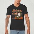 Ghost Library Reading Books Halloween Men Women Kids Men's V-Neck T-Shirt Ghost Library Reading Books Halloween Men Women Kids Men's V-Neck T-Shirt