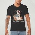 Ghost Reading Book Coquette Bow Halloween Girl Kid Teacher Men's V-Neck T-Shirt Ghost Reading Book Coquette Bow Halloween Girl Kid Teacher Men's V-Neck T-Shirt