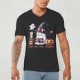 Ghost Reading Book Coquette Bow Halloween Girl Toddler Kid Men's V-Neck T-Shirt Ghost Reading Book Coquette Bow Halloween Girl Toddler Kid Men's V-Neck T-Shirt
