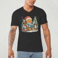 Gingerbread Reading Book Lovers Christmas Bookworm Librarian Men's V-Neck T-Shirt