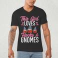 This Girl Loves Books And Gnomes Gardener Dwarf Garden Gnome Men's V-Neck T-Shirt This Girl Loves Books And Gnomes Gardener Dwarf Garden Gnome Men's V-Neck T-Shirt