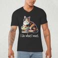 Girls Books I Do What I Want Calico Cat Lover Men's V-Neck T-Shirt