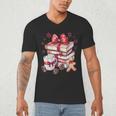 Girly Coquette Gingerbread Books And Hot Cocoa Cozy Season Men's V-Neck T-Shirt Girly Coquette Gingerbread Books And Hot Cocoa Cozy Season Men's V-Neck T-Shirt