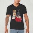 Gnome Read Reading Book Librarian Across America Women Kids Men's V-Neck T-Shirt