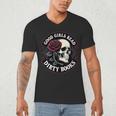 Good Girls Read Dirty Books Smut Reader Dark Romance Skull Men's V-Neck T-Shirt