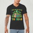 Goods Luck Read Librarian Book Patrick Days Shamrock Clover Men's V-Neck T-Shirt Goods Luck Read Librarian Book Patrick Days Shamrock Clover Men's V-Neck T-Shirt