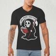 Grim Reaper Bookworm Cute Book Reading Halloween Men's V-Neck T-Shirt Grim Reaper Bookworm Cute Book Reading Halloween Men's V-Neck T-Shirt