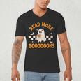 Groovy Halloween Teacher Spooky Read More Book Women Girl Men's V-Neck T-Shirt Groovy Halloween Teacher Spooky Read More Book Women Girl Men's V-Neck T-Shirt