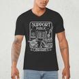 Groovy Support Your Local Library Book Reader Lover Bookworm Men's V-Neck T-Shirt