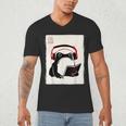 Grumpy Frog Books Music Kawaii Ink Japanese Men's V-Neck T-Shirt Grumpy Frog Books Music Kawaii Ink Japanese Men's V-Neck T-Shirt