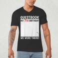 Guestbook 7th Birthday 7 Year Old Born 2018 Bday Men's V-Neck T-Shirt