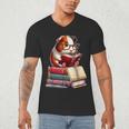 Guinea Pig Reading Books Matching Bookworm Readers Librarian Men's V-Neck T-Shirt Guinea Pig Reading Books Matching Bookworm Readers Librarian Men's V-Neck T-Shirt