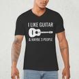 I Like Guitar & Maybe 3 People Music Introvert Guitar Men's V-Neck T-Shirt