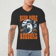 Halloween Book Lover Ghost Boo Pun Read More Boooks Men's V-Neck T-Shirt Halloween Book Lover Ghost Boo Pun Read More Boooks Men's V-Neck T-Shirt