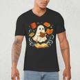 Halloween Cute Ghost Shirt Reading Books Ghost Men's V-Neck T-Shirt Halloween Cute Ghost Shirt Reading Books Ghost Men's V-Neck T-Shirt