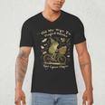 On My Way To Hoard Books And Cause Chaos Tom Foolery Frog Men's V-Neck T-Shirt On My Way To Hoard Books And Cause Chaos Tom Foolery Frog Men's V-Neck T-Shirt