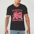 HUGvyn All Booked For Valentines Teacher Book Reading Heart Men's V-Neck T-Shirt HUGvyn All Booked For Valentines Teacher Book Reading Heart Men's V-Neck T-Shirt