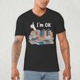I'm OK Books Pile Books Stack Bibliophile Bookisk Men's V-Neck T-Shirt I'm OK Books Pile Books Stack Bibliophile Bookisk Men's V-Neck T-Shirt