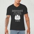 Introvert But Willing To Talk About Cats Men's V-Neck T-Shirt Introvert But Willing To Talk About Cats Men's V-Neck T-Shirt