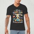 It's a Good Day To Read a Book Cute Giraffe Men's V-Neck T-Shirt It's a Good Day To Read a Book Cute Giraffe Men's V-Neck T-Shirt